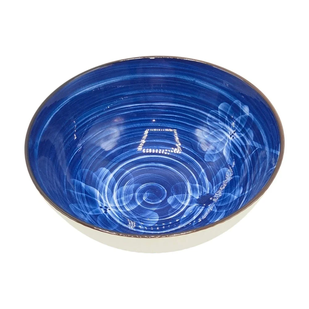 SH Home Asian Blue Floral‎ Ceramic Ramen Noodle Bowl With Chopsticks And Spoon
